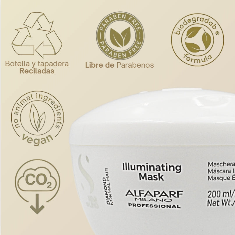 Mascarilla Iluminadora Capilar Alfaparf Semi Di Lino Diamond 200 mL