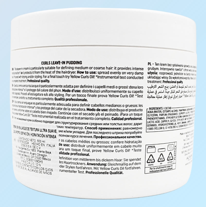 Tratamiento Capilar Sin Enjuague Yellow Curls Leave-In Pudding 500 mL