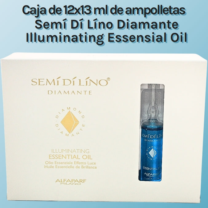 Kit de 12 Ampolletas Alfaparf Semi Di Lino Diamante Illuminating Essential Oil 12x(13 mL c/u)