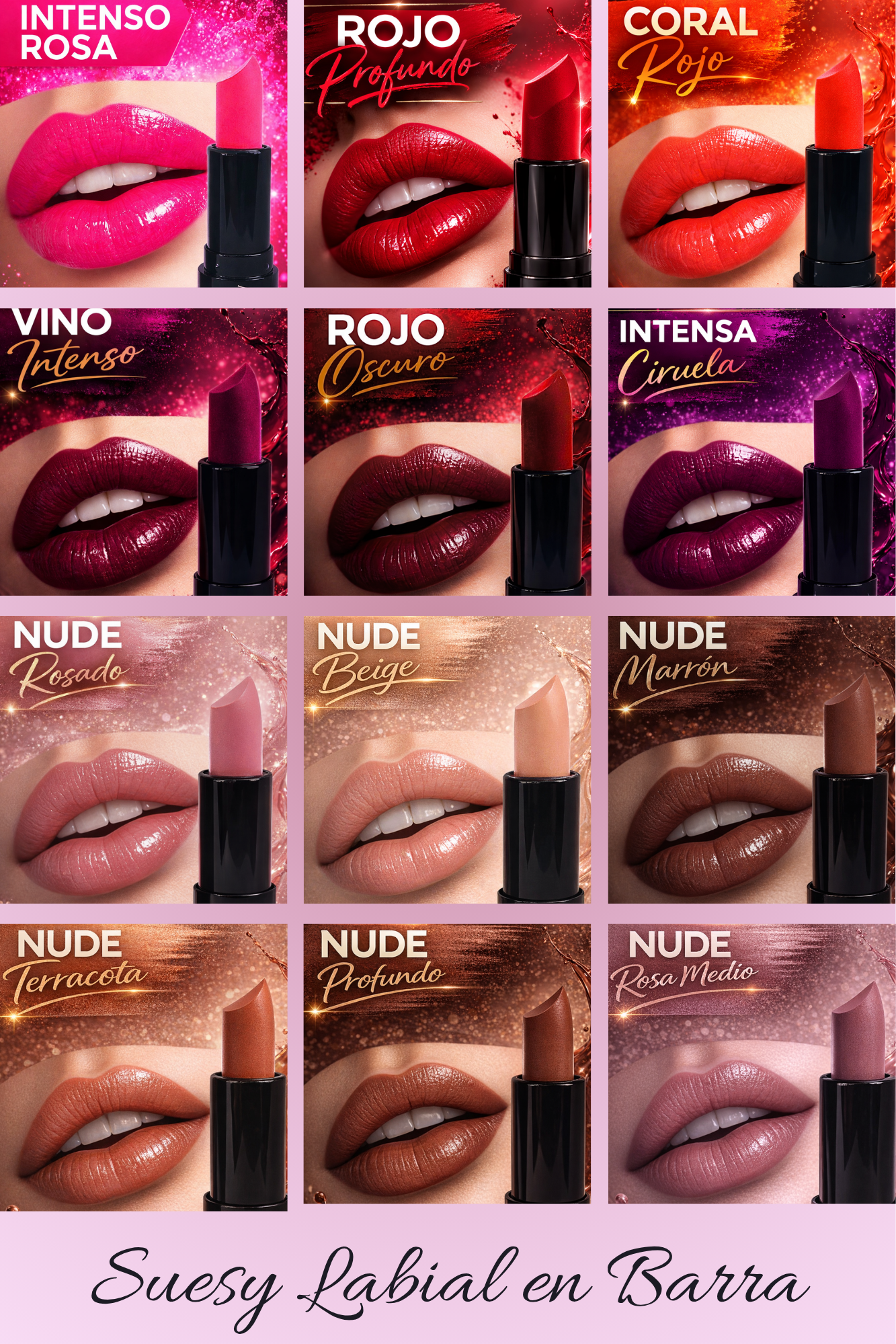 Suesy Labial En Barra Cremoso Alta Pigmentación 12 Tonos