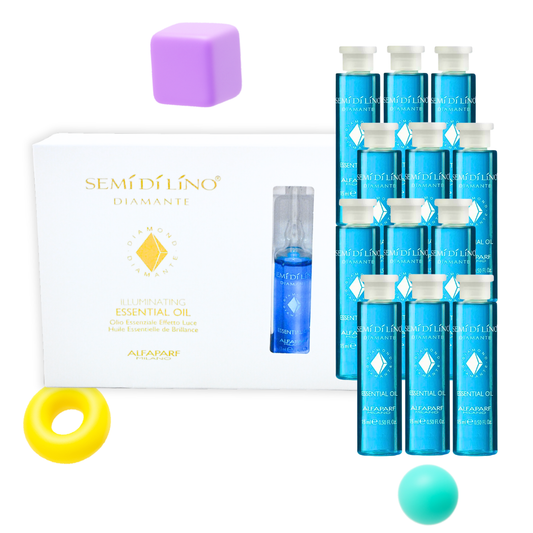 Kit de 12 Ampolletas Alfaparf Semi Di Lino Diamante Illuminating Essential Oil 12x(13 mL c/u)