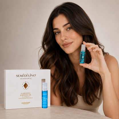 Kit de 12 Ampolletas Alfaparf Semi Di Lino Diamante Illuminating Essential Oil 12x(13 mL c/u)