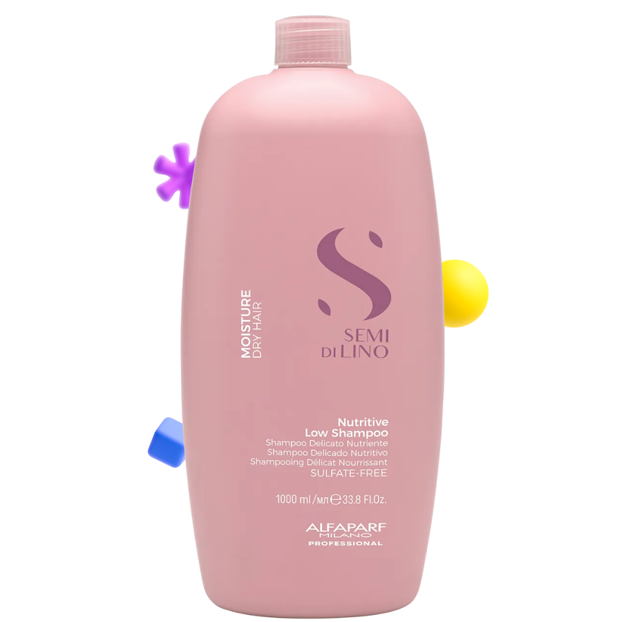 Champú Nutritivo para Cabello Seco Alfaparf Semi Di Lino Moisture 1 Litro