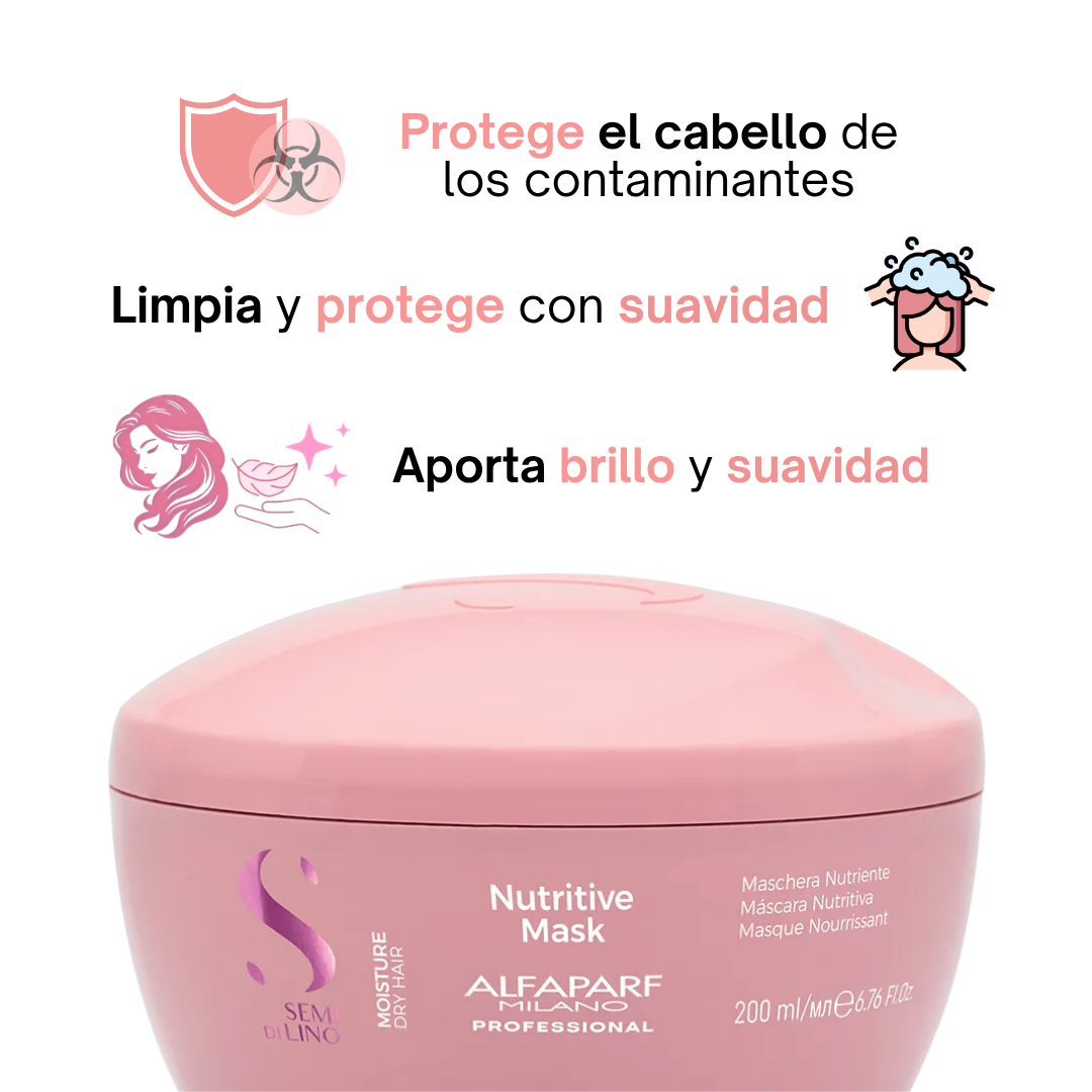 Mascarilla Nutritiva Alfaparf Semi Di Lino Moisture 200 mL