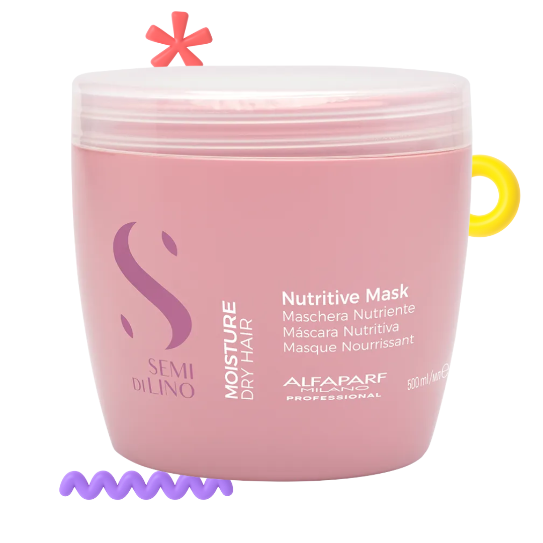 Mascarilla Nutritiva para Cabello Seco Alfaparf Semi Di Lino Moisture 500 mL