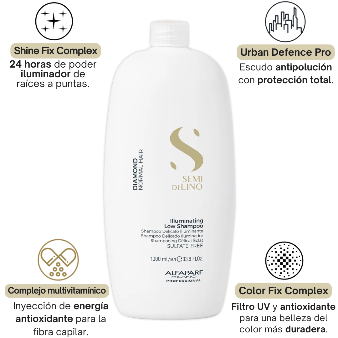Champú Semi Di Lino Diamond Illuminating para Cabello Normal 1 Litro