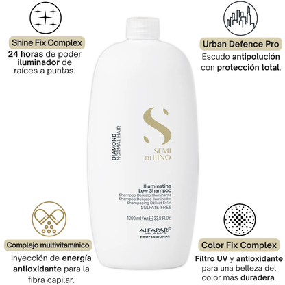 Champú Semi Di Lino Diamond Illuminating para Cabello Normal 1 Litro
