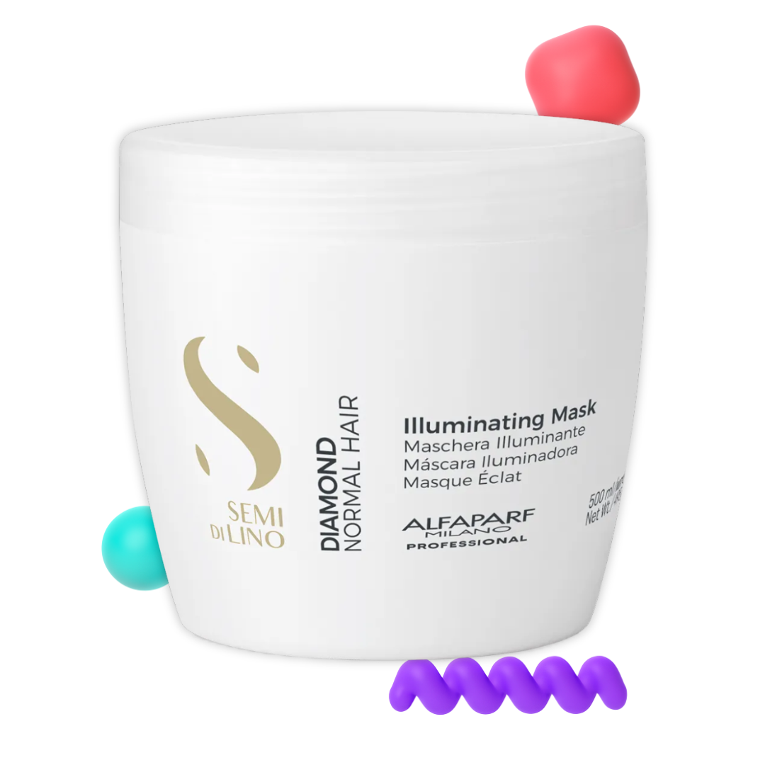 Mascarilla Iluminadora Capilar Alfaparf Semi Di Lino Diamond 500 mL