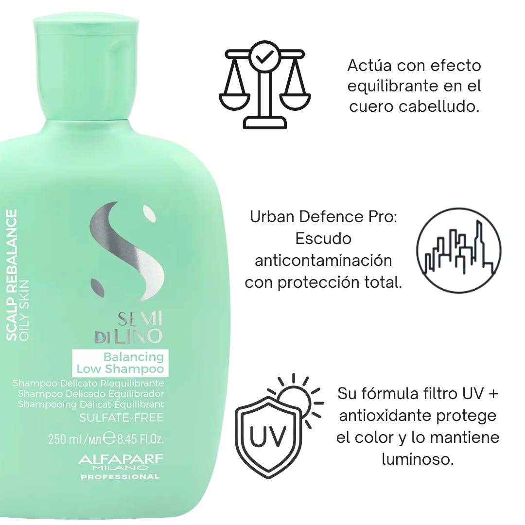 Alfaparf Scalp Rebalance Shampoo Cabello Graso 250 mL
