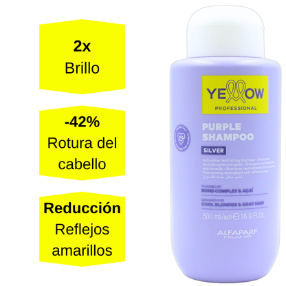 Yellow Silver Purple Shampoo Matizador 500 mL