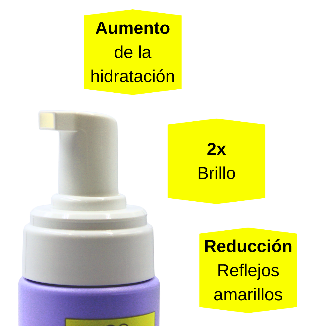 Yellow Silver Purple Leave-In Mousse Matizador