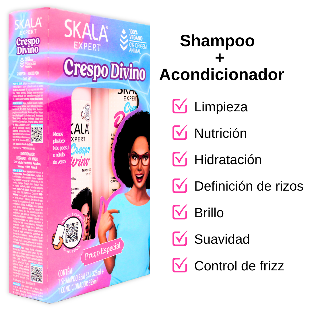 Skala Expert Crespo Divino Kit Shampoo 325 mL + Acondicionador 325 mL