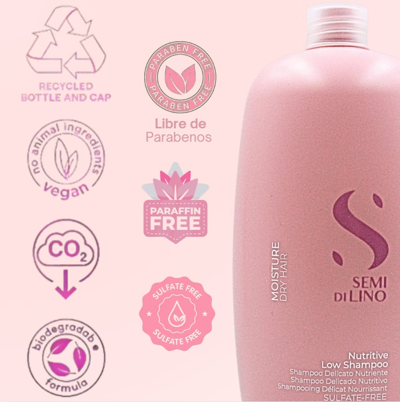 Champú Nutritivo para Cabello Seco Alfaparf Semi Di Lino Moisture 1 Litro