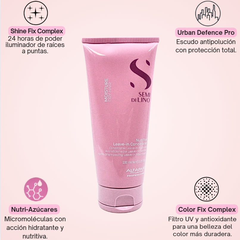 Acondicionador Sin Enjuague Nutritivo Semi Di Lino Moisture 200 mL