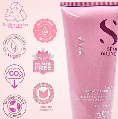 Acondicionador Sin Enjuague Nutritivo Semi Di Lino Moisture 200 mL