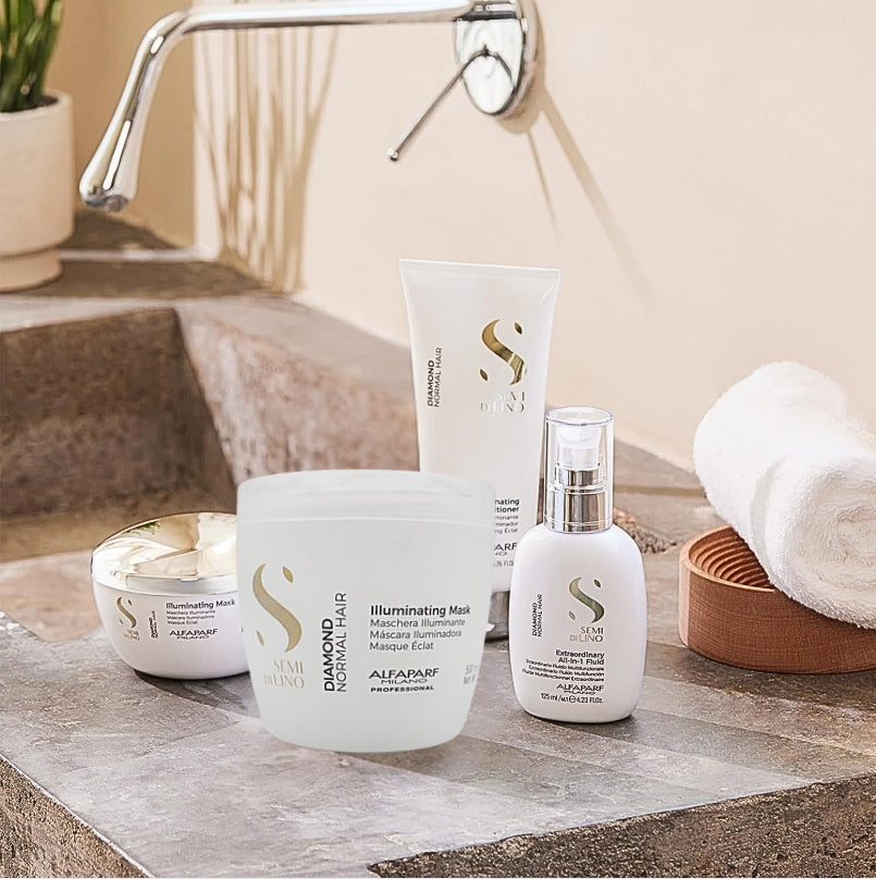 Mascarilla Iluminadora Capilar Alfaparf Semi Di Lino Diamond 500 mL