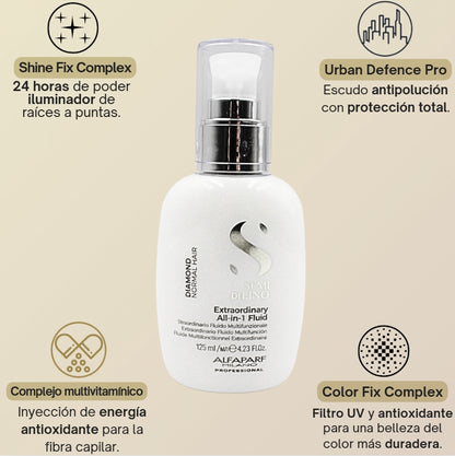 Extraordinario Fluido para Brillo Capilar Todo en 1 Semi Di Lino Diamond 125 mL