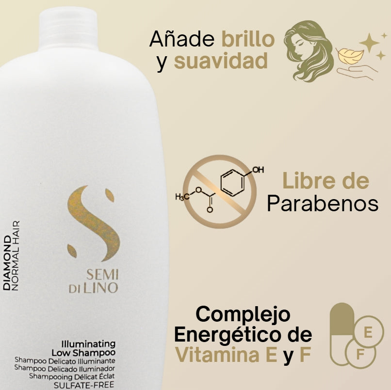Champú Semi Di Lino Diamond Illuminating para Cabello Normal 1 Litro