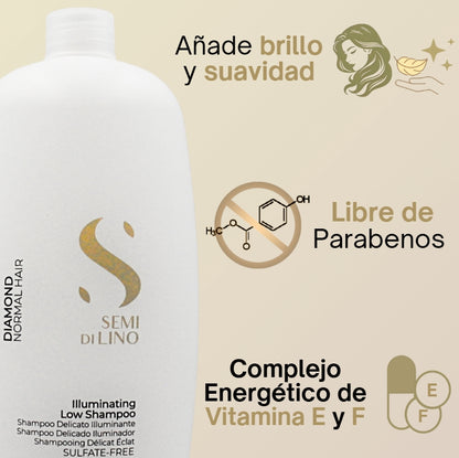 Champú Semi Di Lino Diamond Illuminating para Cabello Normal 1 Litro