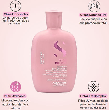 Champú Nutritivo para Cabello Seco Alfaparf Semi Di Lino Moisture 250 mL