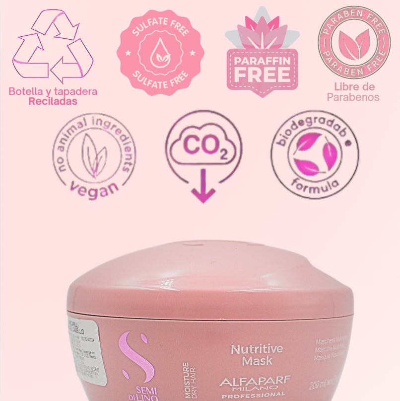 Mascarilla Nutritiva Alfaparf Semi Di Lino Moisture 200 mL
