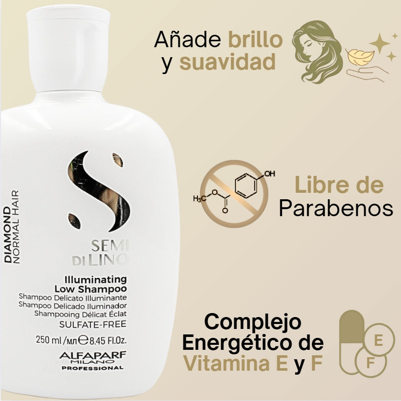 Champú Semi Di Lino Diamond Illuminating para Cabello Normal 250 mL