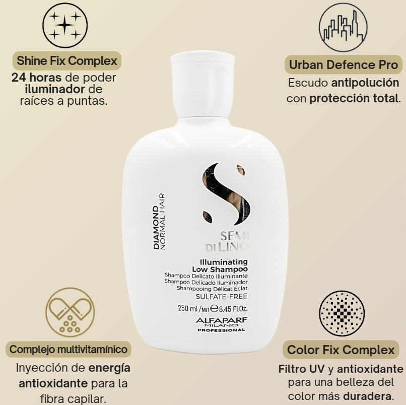 Champú Semi Di Lino Diamond Illuminating para Cabello Normal 250 mL