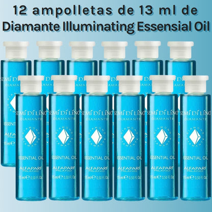 Kit de 12 Ampolletas Alfaparf Semi Di Lino Diamante Illuminating Essential Oil 12x(13 mL c/u)
