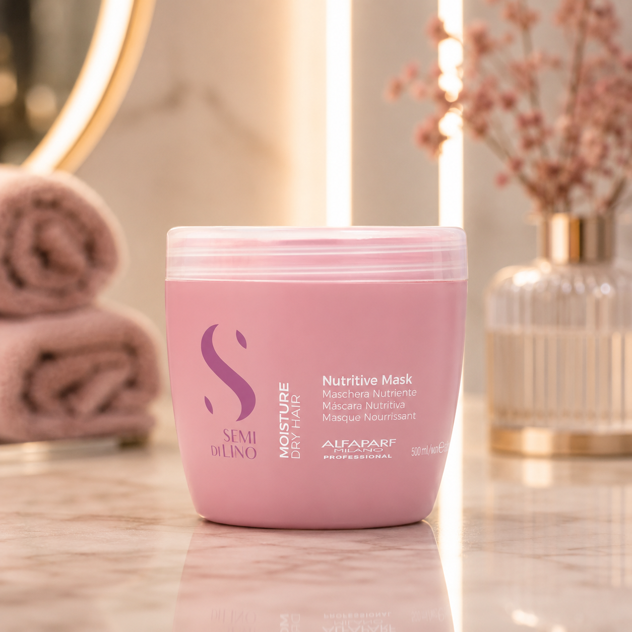 Mascarilla Nutritiva para Cabello Seco Alfaparf Semi Di Lino Moisture 500 mL